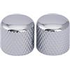 Musiclily Pro Metrica Manopole Cilindriche in Acciaio Dome Knobs per Import Fender Telecaster Chitarra Elettrica/Precision Bass, Cromato (Set di 2)