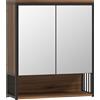 HOMCOM Mobiletto con Specchio Sospeso da Bagno in MDF, Truciolato, 56x20x65 cm, Marrone | Aosom Italy