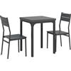 HOMCOM Set da Pranzo 3 Pezzi con Tavolo 60x60x76 cm e 2 Sedie 39,5x44x83,5 cm, in MDF e Metallo, Grigio | Aosom Italy