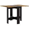 HOMCOM Tavolo Pieghevole da Pranzo, Tavolo da Cucina con Ali Ribaltabili per Spazi Ridotti, 103x76x73,5 cm, Nero e Marrone Rustico | Aosom Italy