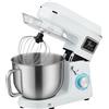 HOMCOM Robot da Cucina Impastatrice 6L 1400W con Testa Inclinabile, 6 Velocità, Funzione di Lievitazione e Display LED, Bianco | Aosom Italy