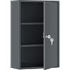 kleankin Armadio Porta Medicinali da Parete, Armadietto da Bagno con 3 Ripiani e 2 Chiavi, 40x18x60 cm, Grigio | Aosom Italy