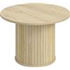 HOMCOM Tavolino da Salotto Rotondo con Base a Colonna con Listelli per Soggiorno e Camera, Ø60x40 cm, Color Legno Naturale | Aosom Italy