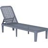 Outsunny Lettino Reclinabile da Giardino Esterno con Schienale Regolabile in 4 Posizioni e Struttura in PP, 191x55x35,5 cm, Grigio Scuro | Aosom Italy