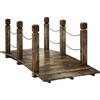 Outsunny Ponte da Giardino in Legno di Abete Carbonizzato 1,51 m, Ponte Decorativo per Laghetti, Stile Rustico con Corrimano di Sicurezza | Aosom Italy