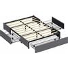 HOMCOM Letto Matrimoniale 140x190 cm, Rete con 3 Cassetti e Struttura Metallica, Carico 363 kg, Grigio | Aosom Italy