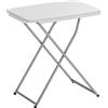 Outsunny Tavolo Pieghevole da Campeggio Portatile con Altezza Regolabile in 5 Livelli, Piano in HDPE e Struttura Metallica, 75x50x73,5 cm, Bianco | Aosom Italy