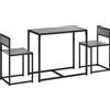 HOMCOM Set da Pranzo 3 Pezzi con Tavolo Alto 76x90x47 cm e 2 Sedie 73x40x40 cm, in Acciaio Zincato, 90x47x76 cm, Grigio | Aosom Italy