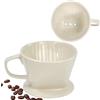 VGECEE Filtro per Caffè in Porcellana 13,8 x 11 x 8,2cm 3 Fori, Riutilizzabile | Filtro Caffe in Ceramica, Coffee Dripper, Tazzina Filtrante, Contenitore per Caffè Manuale da 2-4 Tazze per Casa, Caffè