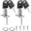 PATIKIL 2Pz Serratura Cassetti Chiavi 16mm(5/8 Serratura Mobili Argento | a File, Cilindro Serratura, Acciaio, Chiave Differente, per Scrivania Ufficio Armadio Spogliatoio Vetrina