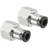 PATIKIL 2pz Raccordi Femminili Dritti 1/4 Pollice Tubo OD x 1/4 Pollice | Filettatura NPT, Push to Connect, per Aria Acqua, Raccordi Femminili Dritti