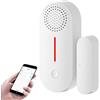 GDWD Allarme per porta WiFi, allarme per finestre, porta e finestra con sirena, allarme temporizzazione/sfocata, compatibile con Alexa Google Assistant per Home Security Sensor Alarm