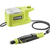 Ryobi RRT18-0, Utensile Rotativo Compatto, Batteria 18V ONE+ Non Inclusa, Utensile Multiuso per Levigare, Lucidare, Incidere e Tagliare, Velocità Regolabile, 15 Accessori Inclusi