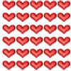 PATIKIL 50Pz Toppe Decorative a Forma Cuore Cucire, Toppe Adesive per Tessuti Cucire a Forma Cuore Lucido, Imbottite Pu, per Decorazioni Fai da Te, Scrapbooking, Matrimoni, Rosso Vino
