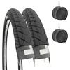 ECOVELO 2 COPERTONI 26 X 1 3/8 (37-590) + CAMERE D'ARIA PNEUMATICI NERI X CITY BIKE STRADALE ADULTO VINTAGE