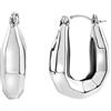 Breil, Collezione Hypnotic, Orecchini Donna in Acciaio Lucido con Forma Esagonale Sfaccettata, Pratica Chiusura, Idea Regalo Donna