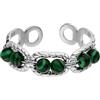 Purelei Anello Green Harmony con perle di pietra verdi, anello regolabile in acciaio inox, impermeabile, moderno anello statement misura 50-56, oro, argento o oro rosa, Personalizzabile, Acciaio