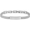 Breil, Collezione Edit Out, Bracciale Uomo, in Acciaio con Finitura Bilux, Maglia ed Elemento Centrale Personalizzabile con Incisione, Pratica Chiusura, Lunghezza Regolabile 17-22 cm, Color Silver