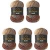 Wollbiene 5 gomitoli di lana Batik da 100 g, 500 g, con gradiente, multicolore (5020 marrone beige)