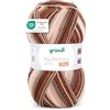 Gründl - Big Mamma Print - Lana XXL per lavorare a maglia - Gomitolo grande 400 g / 1040 m - Gradiente di lana in 100% poliacrilico - crema rame-nocciola-greige