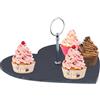Relaxdays Piatto in Ardesia a Cuore, Vassoio da Portata con Manici per Sushi, Formaggi, Dessert, Tagliere, Antracite