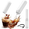 edihome, Montalatte Elettrico per Cappuccino, Frullino Montalatte Portatile, Schiuma Latte Elettrico per Latte e Caffè, Milk Frother Ricaricabile o a Batterie, Veloce e Silenzioso (Li-ion B., Bianco)
