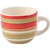 H&H Home, Set 8 Tazze da Caffè in Stoneware 100 Righe, Senza Piatto, Colori Assortiti, 95 cc - Lavabili in Lavastoviglie e Idonee per Microonde