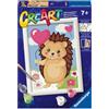 Ravensburger CreArt: Riccio Amorevole - Dipingere con i Numeri per Bambini 7+ Anni, Kit Pittura con Tavole, Cornice, Pennello e Colori Inclusi, 14 x 19 cm, Idee Regalo