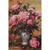 Luca-S Lucas Kit Punto Croce Vaso di peonie, 100% Cotone, Multicolore