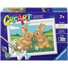Ravensburger -CreArt Serie E - Conigli Affettuosi | Kit Pittura Bambini | Dimensione Di 19 x 14 | Giochi Bambina 7 Anni | Paint By Numbers | Idee Regalo | Regalo Bambino 7 Anni