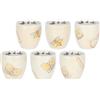 THUN - Set 6 caffeini in porcellana, Elegance - Porcellana, 6,3cm