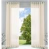 Gardinenbox 61000CN - Set di 2 tende trasparenti per soggiorno, in voile, con passanti, con chiusura a nastro, 245 x 140 cm (altezza x larghezza), colore: crema
