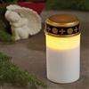Hellum Luci funerarie a LED con batteria bianche, luci funerarie a LED per esterni con timer Outdoor, decorazioni funerarie resistenti alle intemperie (2xLR14, non incluse) 7,5x12,5 cm 520385