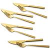 ECHTWERK EW-PK-2207G Set di Posate per Pizza, 8 Pezzi per 4 Persone, in Acciaio Inossidabile, Oro