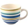 H&H Home, Set 8 Tazze da Thè in Stoneware 100 Righe, Senza Piatto, Colori Assortiti, 250 cc - Lavabili in Lavastoviglie e Idonee per Microonde