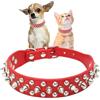Weimostar Collare per cani con chiodo, collare per gatti con borchie per cuccioli | Piccolo rivetto SpikePuppy ragazza femmina ragazzo piccolo animale domestico gattino collare regolabile per gatti in pelle PU