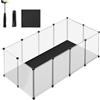 SONGMICS Recinto per Animali con Fondo e Tappeto Impermeabile e Rimovibile, Recinzione per Animali Piccoli, per Criceti, Conigli, Ricci, Porcellini d'India, 143 x 73 x 46 cm, Bianco LPC012W01
