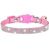 haoyueer Collari per cani e gatti con strass e campanellino, collari per animali domestici con velluto morbido e cristalli, collana gioiello per ragazze (rosa)