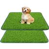 HA BIN Set di 2 vaschette per urina di cani, vaschetta per urina di cani per la casa con tappeto di erba realistica, tappeto di erba artificiale facile da pulire per appartamento, balcone, terrazzo e