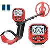 Haedswer Metal Detector Professionale con Display LCD, Lunghezza Regolabile 106-121 cm, metaldetector professionale con funzione Pinpoint, Bobina Impermeabile IP68 per la caccia al tesoro in spiaggia