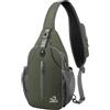 WATERFLY Sling - Zaino a tracolla regolabile, per escursionismo e petto, per uomo e donna, verde scuro, Tracolla