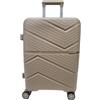 COVERI COLLECTION Valigia Trolley Rigida ABS Espandibile, Bagaglio a Mano 55x38x21,5 cm, 8 Ruote Girevoli, 35 Litri, KG 2,8 approvato dalla maggior parte delle compagnie aeree low cost (BEIGE)