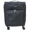 COVERI COLLECTION Trolley Morbido, bagaglio a mano 55x38x20 4 ruote, Chiusura Combinazione,Misure Ideali, Perfette per Ryanair, Air Italy, easyJet, Lufthansa ESPANDIBILE !!! (NERO)