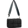 NAARIIAN Borsa a tracolla in nylon imbottito in tessuto borsa designer crossbody dupes donna giù borsa, Cinturino nero, Small