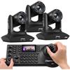 Chameye Telecamera 4K PTZ Set con Tracciamento AI-Automatico, Zoom Ottico 20X, Certificazione NDI HX, USB 3.0/LAN, HDMI per Chiesa, Culto, Istruzione, Conferenze, Nero (C420T+NDI PTZ Controller)
