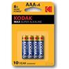 Kodak Pila Alcalina Max LR03 BL4 AAA
