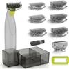 KIONCARE Kit di protezioni Plus per Philips Norelco OneBlade, con pettini guida da 1-6 mm (6 misure), pettine di ricambio, cappuccio protettivo e supporto organizer, nero