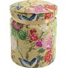 Kare Design sgabello Flower Fever, multicolore, sfondo giallo, rotondo, diametro 39cm, per divano, camera da letto, pouf, altezza seduta 47 cm