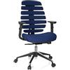HJH Office 714510 Sedia da Ufficio Girevole ERGO LINE II Tessuto Blu, braccioli, ergonomici Schienale