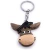 H-Customs Ciondolo portachiavi in legno fatto a mano da donkey head horse in legno